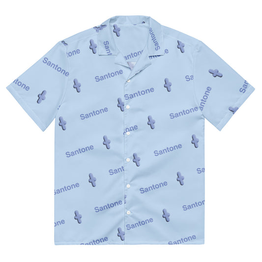 Santone Pattern Button-down Short Sleeve Shirt